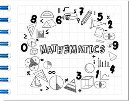 kritzeln sie matheformel mit mathematikschriftart auf notizbuch vektor