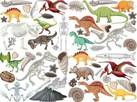 uppsättning av olika förhistoriska dinosauriedjur vektor