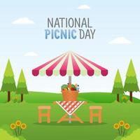 Vektorgrafik des nationalen Picknicktages gut für die Feier des nationalen Picknicktages. flaches Design. flyer design.flache illustration. vektor