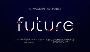 moderna abstrakta alfabetteckensnitt. typografiteknik, elektronisk, film, digital, musik, framtid, logotyp kreativt typsnitt vektor