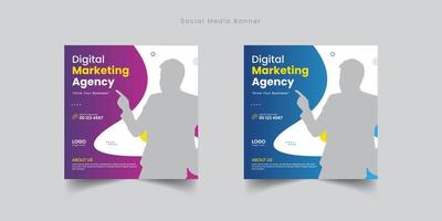 Digital Business Marketing Social Media Banner Template Design kostenloser Vektor