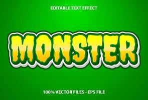 Monstertexteffekt mit grünem Hintergrund mit Farbverlauf. bearbeitbare Texteffekte für Vorlagen. vektor