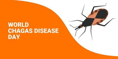 Chagas-Tag, der jedes Jahr am 14. April begangen wird, um die Öffentlichkeit auf die Chagas-Krankheit aufmerksam zu machen, die durch den Parasiten Trypanosoma cruzi verursacht wird, der von der Kusswanze übertragen wird. Vektor-Illustration. vektor