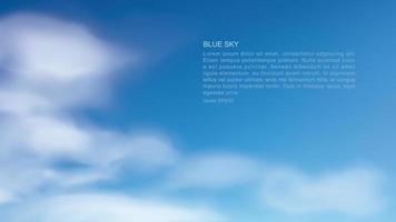 Hintergrund des blauen Himmels mit weißen Wolken. abstrakter Himmel für natürlichen Hintergrund. Vektor-Illustration. vektor