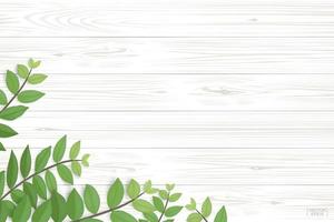 trä textur bakgrund med gröna blad. vektor illustration.