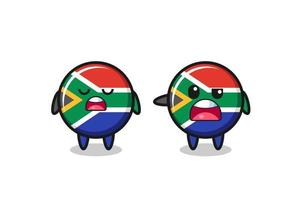 Illustration des Streits zwischen zwei süßen südafrikanischen Flaggenfiguren vektor
