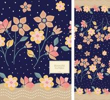 färgglada blommor batik mönster. batik sömlös mönster vektor