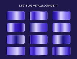 elegant djupblå metallic färggradient set samling designelement vektor