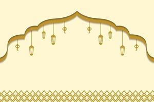 goldenes ramadan islamisches banner im papierschnittstil vektor