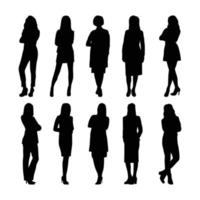 Frauen-Business-Silhouetten in verschiedenen Posen vektor