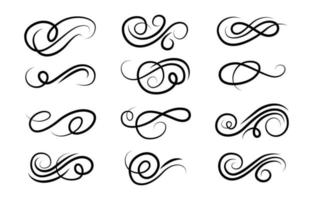 Swirl dekoratives Elementpaket vektor