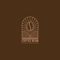 Kaffeebohne-Logo-Vorlage mit Strichzeichnungen vektor