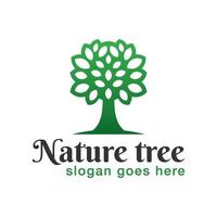 modernes grünes Leben Naturbaum-Logo-Design, Gartenpflanzen-Logo vektor