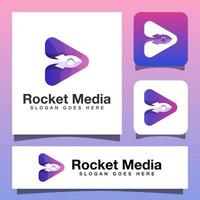 Modernes Design des Rocket Media-Logos in Farbe vektor