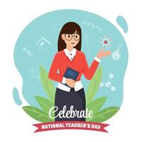 fira den nationella lärardagen vektor