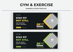 stay fit not still banner, gym social media cover, fitness cover, banner, thumbnail vektor