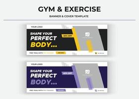 forma din perfekta kroppsbanner, gymomslag på sociala medier, fitnessomslagsbanner, miniatyrbild vektor