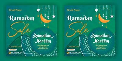 ramadan kareem försäljning sociala medier postdesign webbbanner gratis nedladdning vektor