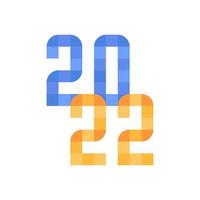 gott nytt år. geometriska bokstäver 2022. enkla stiliserade siffror. festligt nyårskort. vektor illustration isolerade