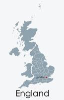England karta frihandsteckning på vit bakgrund. vektor