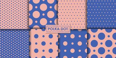 Pastell Polkadot nahtlose Musterkollektion, abstrakter Hintergrund, dekorative Tapete. vektor