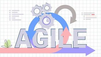 Agile Entwicklung Entscheidungsmethodik Geschäftskonzept Agiler Lebensregelzyklus für Softwareentwicklungsdiagramm Effektive Teamarbeit für Projektsprint Adaptive Programmierung und Prozessmanagementstrategie vektor