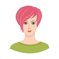 avatar. ansikte ikon. kvinnlig social profil av affärskvinna. kvinna porträtt. support Service. call center illustration vektor