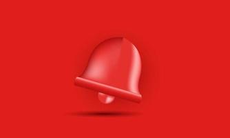 3D rotes Gefahrensymbol Alarmglocke Notfallbenachrichtigungen vektor