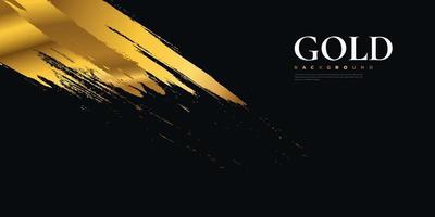 luxuriöser schwarz-goldener hintergrund mit pinselstil. goldener Grunge-Hintergrund für Banner oder Poster. Kratz- und Texturelemente für das Design vektor