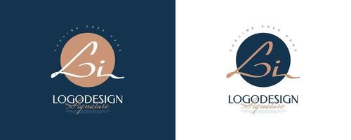 initial g och i logotypdesign i elegant och minimalistisk handstil. gi signaturlogotyp eller symbol för bröllop, mode, smycken, boutique och affärsidentitet vektor