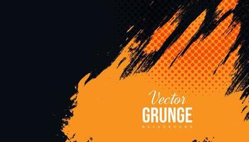 abstrakt svart och orange grunge bakgrund med halvton stil. penseldrag illustration för banner, affisch. sport bakgrund. repa och textur element för design vektor