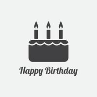Kuchen und alles Gute zum Geburtstag Typografie-Vektorsymbol vektor
