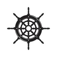 Lenkrad Schiff Yacht Kompass Transport Logo Design Vektor
