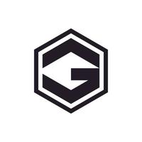 första bokstaven monogram g hexagon logotyp design vektor