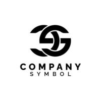 första bokstaven monogram cs sc cirkulär logotyp design vektor