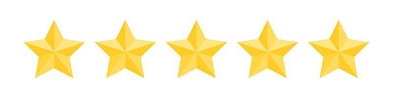 Fünf-Sterne-Kunden-Produktbewertungs-Überprüfungsvektorsymbol vektor