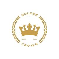 kejserliga drottningen eller kungar krona med krans vintage retro logotyp design vektor