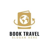 Weltreise-Passbuch-Logo-Design-Vektor vektor