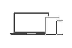 elektronisches Gerät mit Laptop-, Tablet- und Smartphone-Vektorsymbol vektor