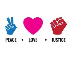 Vektorsymbol für Frieden, Liebe, Gerechtigkeit vektor