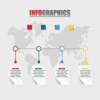 affärsidé tidslinje. infografmall, realistiskt papper 4-stegs infografik, vektorbanner kan användas för arbetsflödeslayout, diagram, presentation, utbildning eller valfritt antal alternativ. vektor