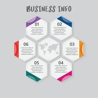 Vektorillustration Infografiken 6 Optionen. vorlage für broschüre, business, webdesign vektor