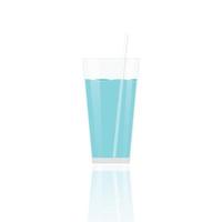 realistisches glas voll wassergetränk mit lokalisiert auf weißer hintergrundvektorillustration vektor