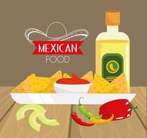 traditionelles mexikanisches Essen mit Avocado und Tequila vektor