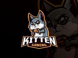 katzenmaskottchen sport logo design vektor