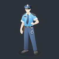 polizist mit stehender pose vektor