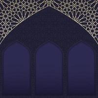 Ramadan-Kareem-Hintergrund. islamischer hintergrund mit arabeskenmuster und fenstermoschee. Eid Mubarak-Hintergrund. islamische vektorillustration vektor