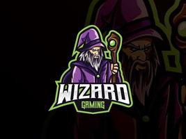 Wizard-Maskottchen-Sport-Logo-Design vektor