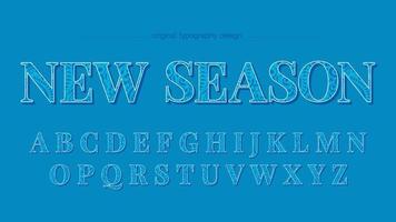 Blaue Blumenmuster-Versalien-Typografie vektor