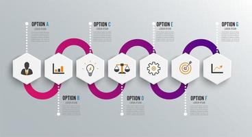 Infografik-Design-Vorlage und Marketing-Ikonen vektor